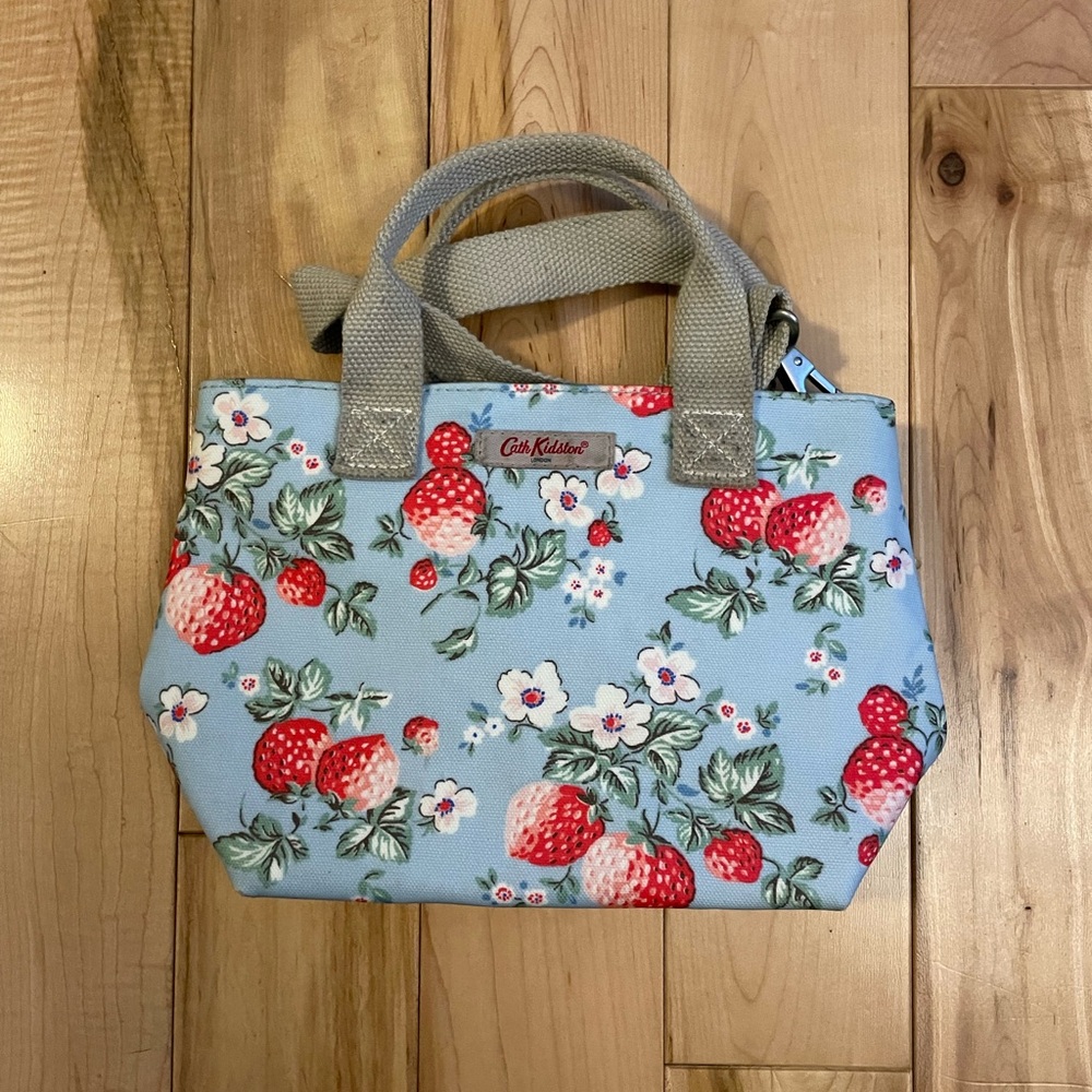 Cath Kidston Light Blue Strawberry Floral Tote